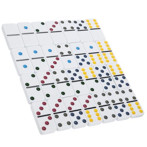 Abaodam 28 Stück Domino- Bauen Planke Domino-spielsteine Domino-rennen Vintage-Domino Westliches Retro-dominoblöcke Domino-bausteine Dominosteine Melamin von Abaodam