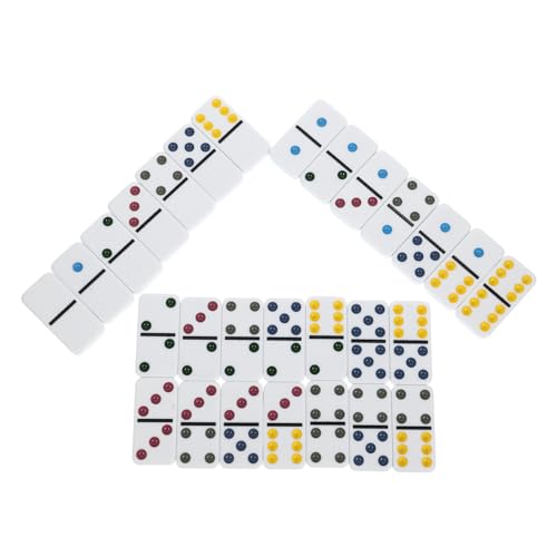 Abaodam 28 Stück Domino- Domino Set dominospiel familienspiel Domino-Set Domino-Blöcke Bauen Domino-Zug Automatischer Dominozug Domino-Rennen westliches Melamin von Abaodam