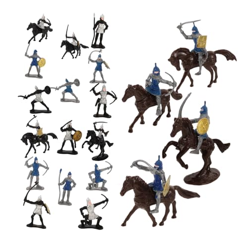 Abaodam 28 Stück Teiliges Miniatur Figuren Set Mittelalterliche Soldaten Ritter Modelle für Mini Landschaften Realistische Szenen Deko für Geburtstagsgeschenke von Abaodam