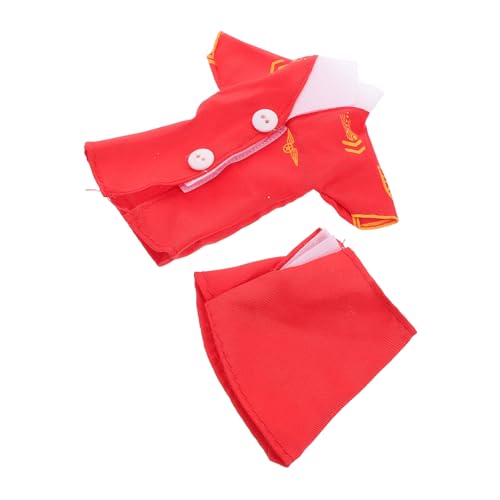 Abaodam 2Er Set Puppen kostüme puppenkleidung interaktives Puppen Outfit Puppen Accessoires Puppenkostüm für Flugzeugkostüm Flugbegleiterin Stoff rot von Abaodam