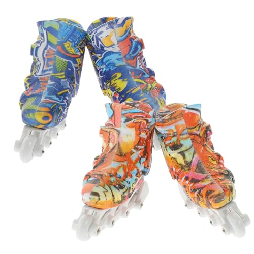 Abaodam 2Paare Finger Skateboard Rollschuh Finger für Spaßiges Schreibtischspielzeug zur Stressreduktion für Skateliebhaber und DIY Fans Abaodam 2Paare Finger Skateboard Rollschuh Finger für Spaßiges Schreibtischspielzeug zur Stressreduktion für Skateliebhaber und DIY Fans von Abaodam
