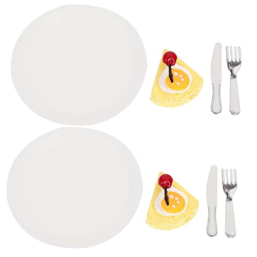 Abaodam 2sätze Miniatur Kuchen Mit Teller Realistische Miniatur Kuchendekoration Für Puppenhaus Und Küchen-szenen Für Fotografie Und Spielzeug-szenarien von Abaodam
