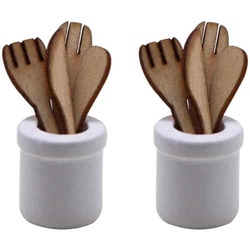 Abaodam 2Sätze Küchenutensilien Teiliges Dekorationsset für Puppenhäuser Holzspielzeug für DIY Miniaturküche Zubehör für Kreative Spielwelten und Fantasievolles von Abaodam