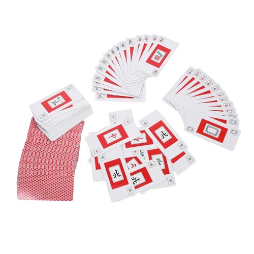 Abaodam 2Sätze Mahjong Kartenset Mahjong Spielkarten für Reisen Camping und Partys Würfeln für Unterhaltung und Gesellige Abende von Abaodam