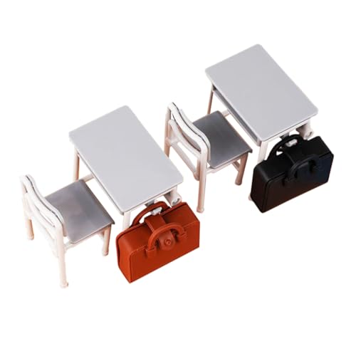 Abaodam 2Satz Miniatur Puppenhausmöbel Realistischer Schultisch und Stuhl Mini Bürotisch mit Rucksack Dekoration für Puppenhaus und Kinderzimmer für Sammler und Fotorequisiten Abaodam 2Satz Miniatur Puppenhausmöbel Realistischer Schultisch und Stuhl Mini Bürotisch mit Rucksack Dekoration für Puppenhaus und Kinderzimmer für Sammler und Fotorequisiten von Abaodam