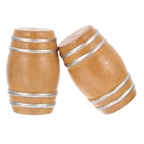 Abaodam 2St Bier aus dem Holzfass Camper Wein Dekorationen für kinderspielzeug spielsachen Kid Toys Miniatur-Bierdosen Holzfass-Requisitenmodell Khaki von Abaodam