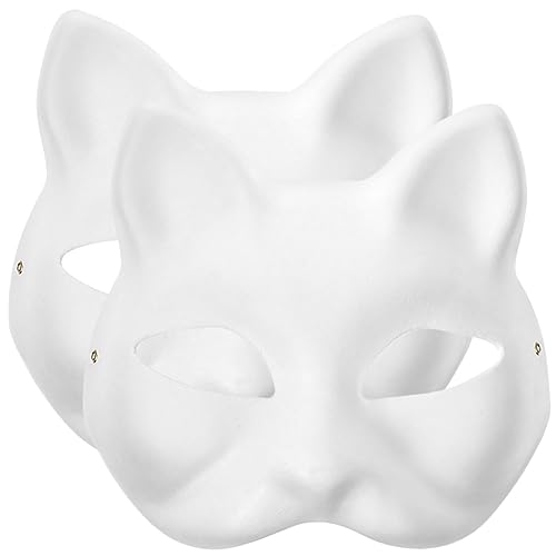 Abaodam 2St DIY-Weißbuch halloween masken halloweenmaske Verkleidung hallowen masks faschingsmasken Halloween-Maske DIY-Gesichtsmaskenmaschine weiße papiermaske selber machen Katzenmaske von Abaodam