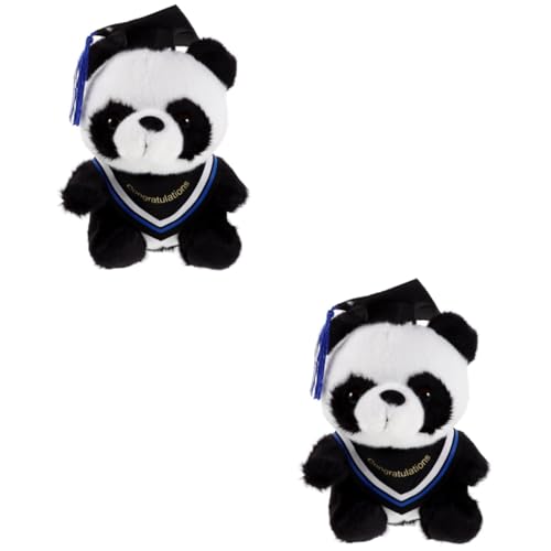 Abaodam 2St Doktor Panda Puppe doktorhut kaufen doktor Hut spilzeug pädagogik collegen Blea Plüschfigurenspielzeug Plüschtier gefüllter Panda niedlich Abiturmütze Plüschpuppe Geschenk von Abaodam