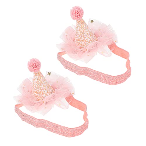 Abaodam 2St -Geburtstagsmütze partyhüte Kinderfestmütze Kindergeburtstagspartyhut Trucker-Hut Babymütze zum 1. Geburtstag Kindergeburtstagshut geburtstag kopfschmuck Stoff Rosa von Abaodam