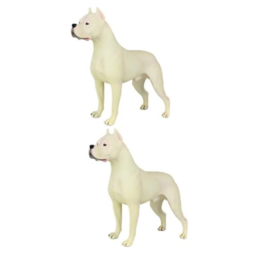 Abaodam 2st Hundeschmuck Hundestatue Hundefiguren Kinderspielzeug Stehendes Welpenmodell Welpenspielzeug Für Kleine Rassen Spielzeug Für Kinder Weiß Kleiner Hund Kleinkind Plastik Tier von Abaodam