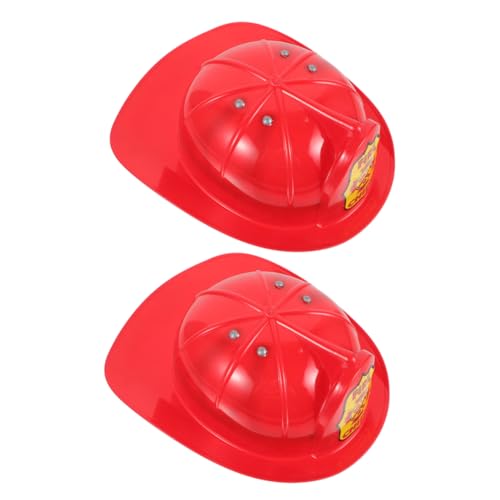 Abaodam Robuster Feuerwehrhelm Aus Kunststoff Für Kinder Feuerwehrchef-kostümhut Feuerwehrmann-verkleidung Realistischer Feuerwehrhut von Abaodam