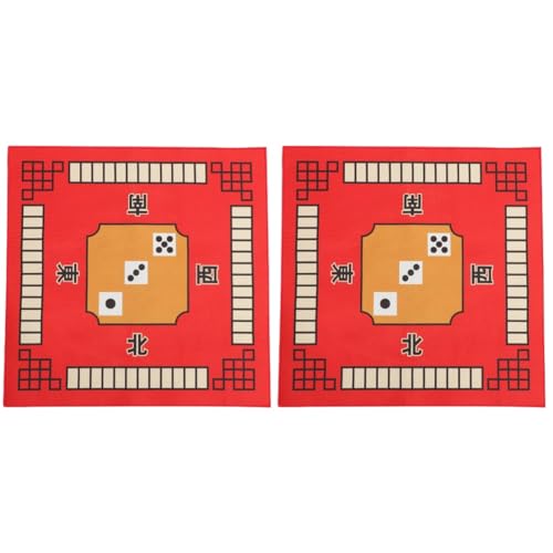 Abaodam 2st Mahjong-tischdecke Pokertischabdeckung Mehrzweck-tischdecke Tischmatte Für Brettspiele Domino-spielmatte Tischschutzpolster Rot Schmücken Mikrofaser Drucken von Abaodam