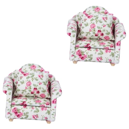 Abaodam 2 Stücke Muster Mini Sofa Lebensechte Schmuck Mini Miniatur Möbel Modell von Abaodam