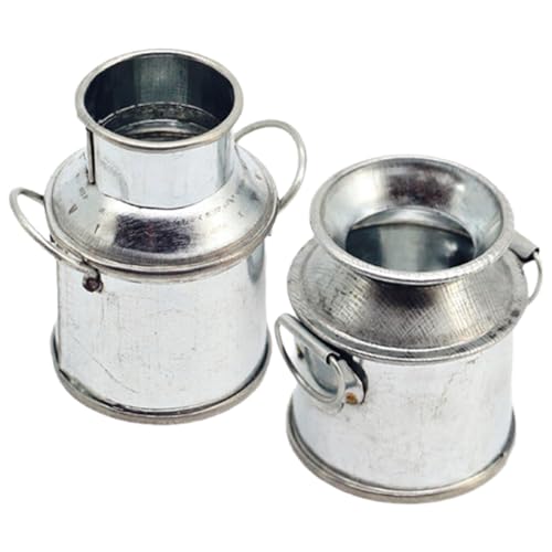 Abaodam 2 Miniatur-metallkrüge Für Puppenhäuser Miniatur-Dekoration Realistische Miniatur-Eimer Für Puppenhandwerk Und Hausdekoration von Abaodam
