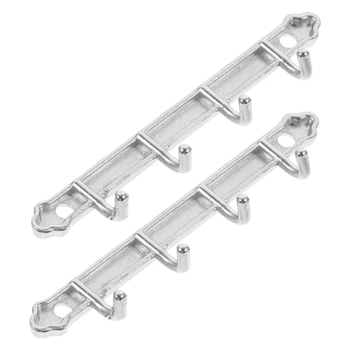 Abaodam 2St Puppenhaus-Kleiderhaken simulierte Minihaken Gestell Zubehör Miniatur Behälter Kette puppenstubenmöbel Dollhouse Furniture kleine Kleiderhaken kleine Wandhaken Legierung Silver von Abaodam