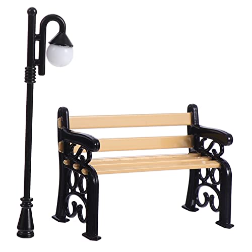 Abaodam 2St Puppenhaus kinderspielzeug für Living Room Decoration Home Decor Miniatur-Bank Mini-Straßenlaterne Miniatur-Langstuhl Mini-Stuhl-Modell Harz Black Abaodam 2St Puppenhaus kinderspielzeug für Living Room Decoration Home Decor Miniatur-Bank Mini-Straßenlaterne Miniatur-Langstuhl Mini-Stuhl-Modell Harz Black von Abaodam