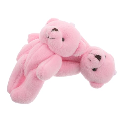 Abaodam 2St Puppenhauspuppe mini plüschbär mini plüschtiere Minibären Bär Plüsch Kleiner ausgestopfter Bär kleine Bären Mini-Bärenspielzeug kurzer Plüsch Rosa von Abaodam