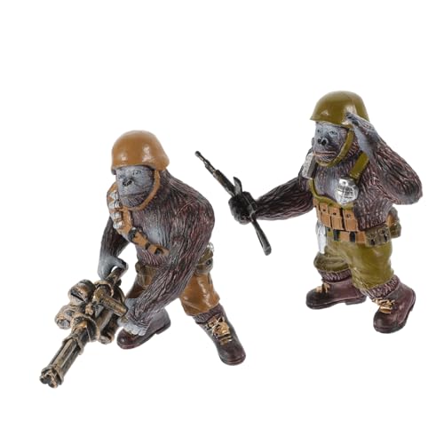 Abaodam 2St Schimpansen-Modell bastelset basteln für Miniaturtiere Schimpansen-Actionfigur tierische schimpansenverzierung tierisches Schimpansenmodell Plastik Brown von Abaodam