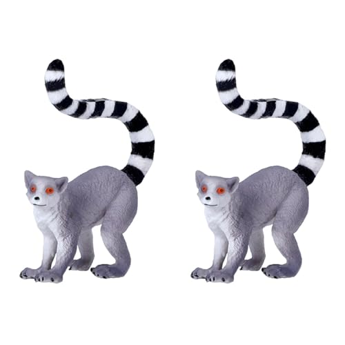 Abaodam 2St Simulierter Lemur Lemuroid-Spielzeug aus Kunststoff Kinder Tierdekor Ornament Lemuroid-Figur lemuroide Statue schmücken Zitrone Dekorationen Modell Plastik von Abaodam