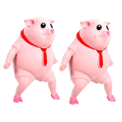 Abaodam 2st Squeeze- -Spielzeug Shower Toy Sensorisches Spielzeug Pig Squeezing Toy Schweinchen-duschspielzeug Tiere Stressen Spielzeug Weichkleber Büro Niedlich Spielzeugschwein von Abaodam