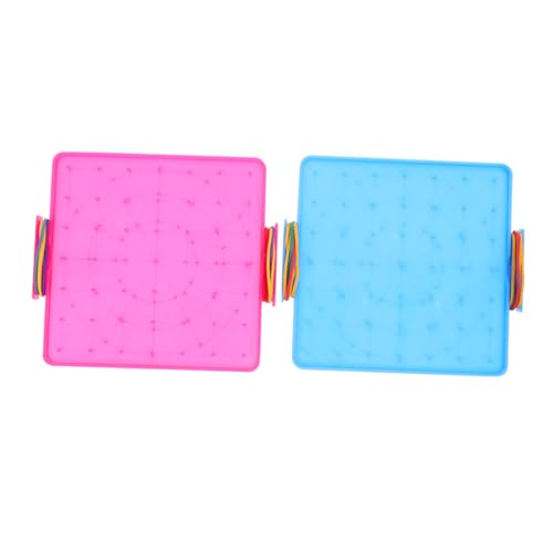 Abaodam 2St Studenten-Pinnwand Steckbrett für Geoboards für Mathe Lernspielzeug Mathematik Mathe Lernspielzeug doppelseitiges Geoboard Geoboard-Gummibänder Plastik von Abaodam