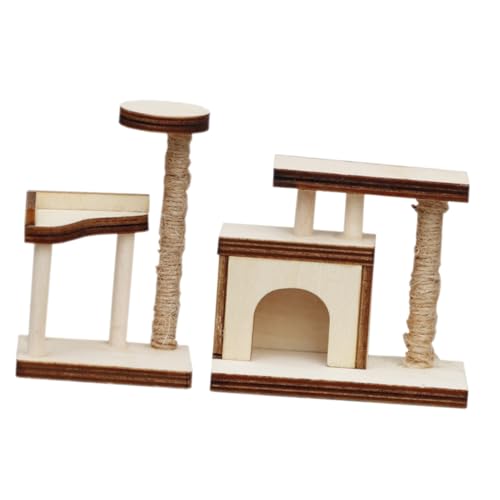 Abaodam Miniatur-katzenkrabbler-Modell Im Maßstab 112 Für Puppenhaus Realistisches Katzenbaum-Set Aus Holzmöbeln von Abaodam