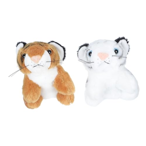Abaodam 2St kleine Tigerverzierung tierfiguren für Tiere Tiger plüschtier Weiches Plüschtier Tierfigur für Wohnzimmer Tiger-Modellierpuppe Tierplüschspielzeug Plüsch-Tiger von Abaodam