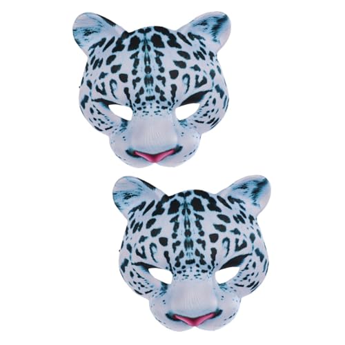 Abaodam 2St lustige Tiermaske halloween masken halloweenmaske Zoo-Party halbmaske Leopard verkleiden sich Maskerade Schneeleopardenmaske Halloween Halbgesichtsmaske Abschlussball Kleidung von Abaodam