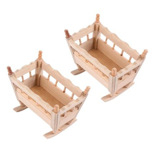 Abaodam 2St puppenhaus Wiege Bett für kinderspielzeug spielzeuge für cot kleines Hauszubehör winzige Hausmöbel Puppenhaus-Accessoire Mini-Hausversorgung Holz Abaodam 2St puppenhaus Wiege Bett für kinderspielzeug spielzeuge für cot kleines Hauszubehör winzige Hausmöbel Puppenhaus-Accessoire Mini-Hausversorgung Holz von Abaodam