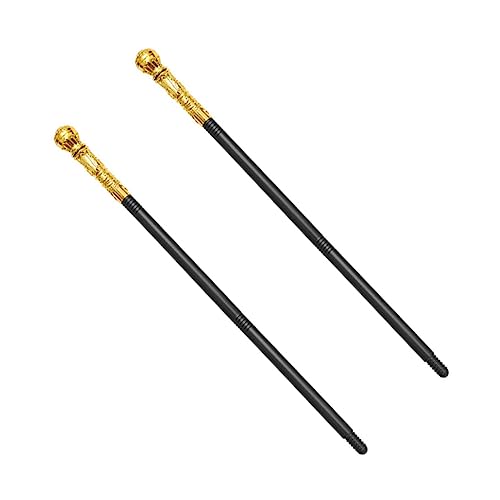 Abaodam 2Stücke Cosplay Scepter Kunststoff Gehstock für Bühnenauftritte Halloween und Geburtstagsfeiern Party Requisiten Goldfarben von Abaodam