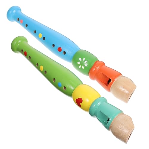 Abaodam 2Stücke Flöte aus Holz für Musikalische Bildung Kreativität und Musikalität bei Kindern Farben Zufällig von Abaodam