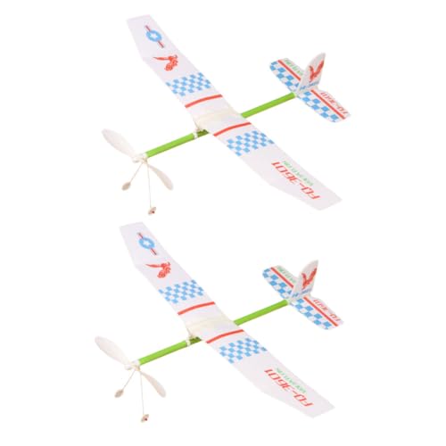 Abaodam 2Stücke Gummiband Flugzeug Modell für Segelflugzeuge mit Zufallsmuster für Outdoor Spiele und Kinderpartys Leicht und Robust für Lange Freude von Abaodam