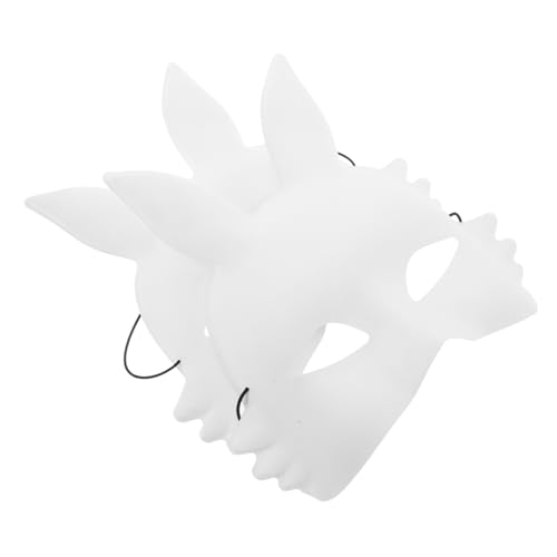 Abaodam 2Stücke Halloween Weiße Hasenmaske Halbmaske für Tier Maskerade DIY Bastelmaske für Kreative und Events von Abaodam