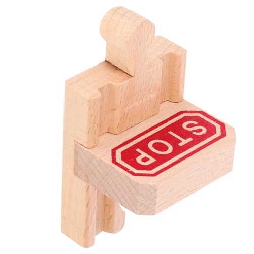 Abaodam 2Stücke Holz Zug Stop Track Holz Gleis für Kreative Fördert Lernen und Fantasie Kompatibel mit Holzbahnen Robustes Material von Abaodam
