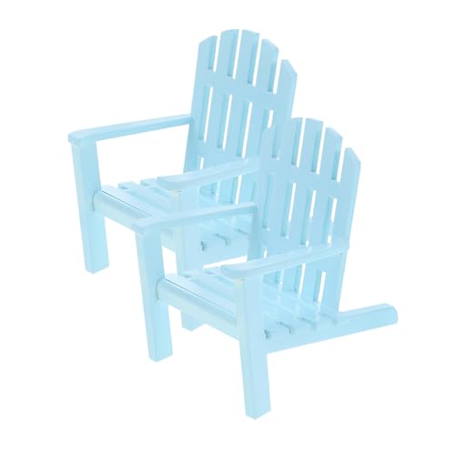 Abaodam 2stücke Miniatur Holzstühle Für Puppenhäuser Detailreiche Faltbare Stühle Blau Für Hochzeitstorten Deko Für -landschaften Für Sammler Und -projekte von Abaodam