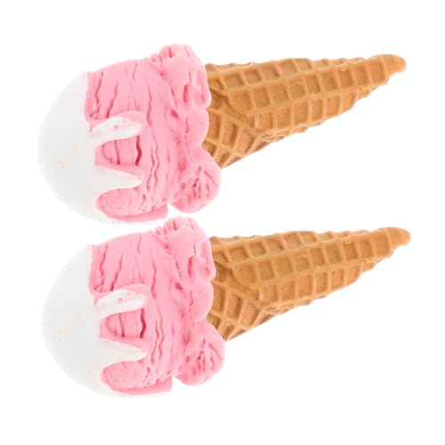Abaodam 2Stücke Künstliche Eiscreme Requisiten Lebensechte Deko für Partys Fotografie Merchandising Realistische Eistüten Leuchtendem für Geburtstags von Abaodam
