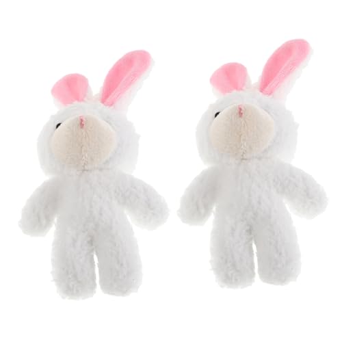 Abaodam 2Stücke Mini Plüsch Hasenpuppen Weiche Stofftiere für Puppenhaus Szenen Authentisches Miniaturmodell für Weihnachten und Babypartys von Abaodam
