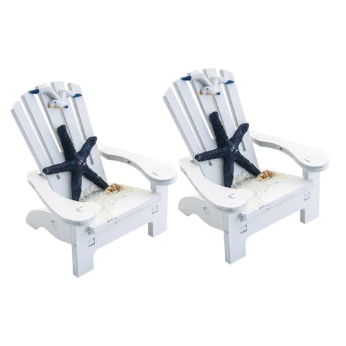 Abaodam 2Stücke Mini Strandliege aus Holz Teiliges Mediterranes Deko für Puppenhaus DIY und Wohnaccessoires für Stil Dekoration von Abaodam