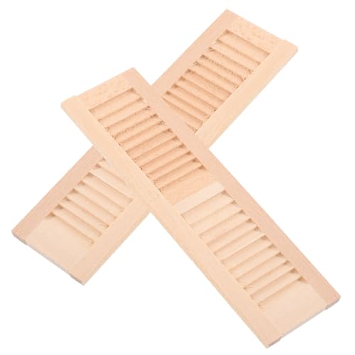 Abaodam 2Stücke Miniatur Holz Fensterläden für Puppenhäuser Dekorative DIY Zubehör für Rollenspiele und Miniatur Lebensszenen Hochwertige und Langlebige Puppenhaus Deko von Abaodam