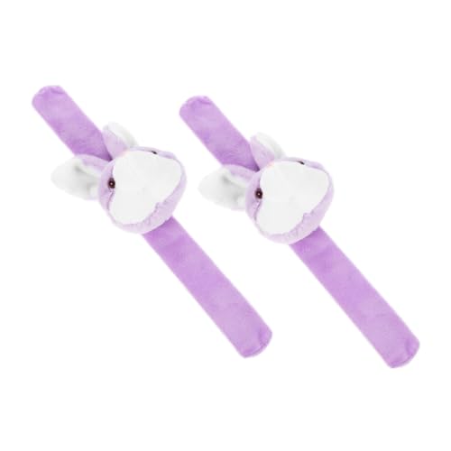 Abaodam 2Stücke Plüsch Kaninchen Klapparmband Süßes Cartoon Tier Party Zubehör für Kindergeburtstage Halloween und Mehr Bequem und Leicht Tierthema Partydekoration von Abaodam