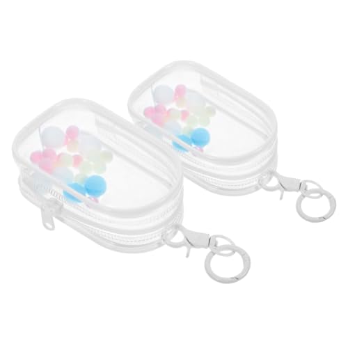 Abaodam 2Stücke Transparente Aufbewahrungstaschen für Puppen PVC Display Beutel mit Schlüsselanhänger Vielseitige Tragetasche für Mini Figuren für Sammler von Abaodam