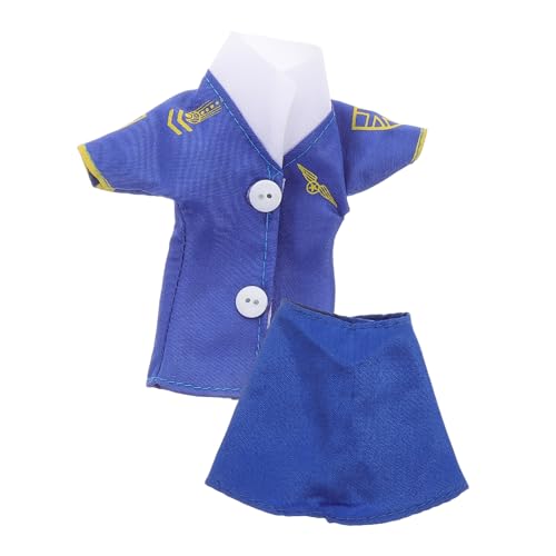 Abaodam 2er Set Puppen Kostüme Flugzeugkostüm Zubehör Für Flugbegleiter Für Flugbegleiter Kostüm Für Teenager Flugbegleiterin Kostüm Für Stewardess-kostüm Blue Stoff von Abaodam