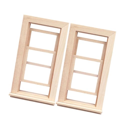 Abaodam 2pcs Dollhouse Holzfensterrahmen 1/12 Miniaturfensterrahmen Winziges Mini -fensterrahmen Modell Für DIY -enthusiasten von Abaodam