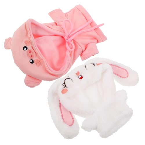 Abaodam 2pcs Gefüllte Tierkleidung Plüsch Spielzeug Bären Doll Hoodie Cartoon Doll Outfit Stoffteding Pullover Kleidung Accessoires Für Plüschspielzeuge von Abaodam