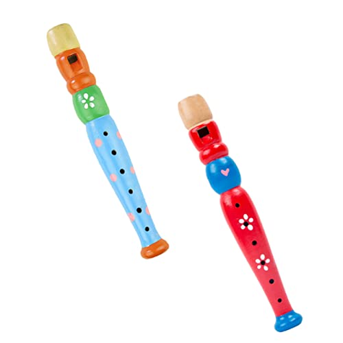 Abaodam 2St 6-Loch-Piccolo Holz-Xylophon-Baby Holzinstrumente für Babys Kinderspielzeug Spielset aus Holz Zeichentrickflöte für Kinder Cartoon-Piccoloflöte für Kinder Musik Klarinette von Abaodam