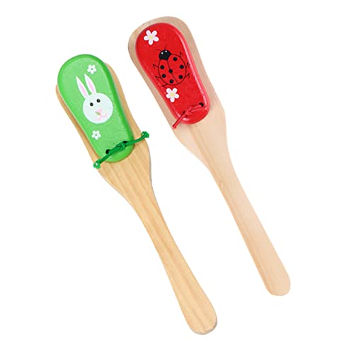 Abaodam Ringbrett Mit Griff – Kastagnetten Aus Holz Kinderspielzeug Babyinstrumente Pädagogisches Musikspielzeug Perfektes Für Kleinkinder von Abaodam