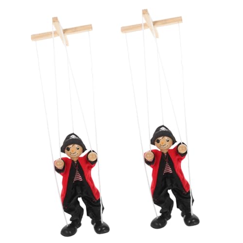 Abaodam 2st Marionette Für Kinder Puppen Für Kinder Spielset Clown-Puppe Holzspielzeug Kinderwagenspielzeug Spielset Aus Holz Piratenspielzeug Kunsthandwerk Den Samt von Abaodam