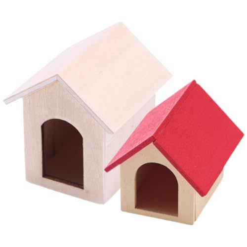 Abaodam Miniatur- -Spielzeug Puppenhaus-zubehör Aus Holz Kinder-hundehütten-Sets Zum Spielen von Abaodam