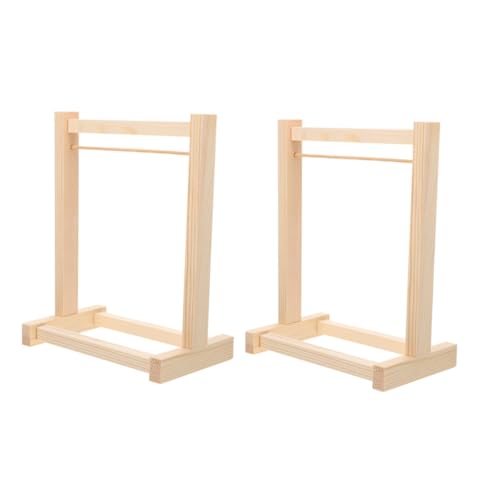 Abaodam Platzsparender Kleiderständer Aus Holz Im Miniaturformat Für Puppenhäuser. Einfach Zu Verwendendes Lagerregal Für Puppen Und Kleidungszubehör. von Abaodam