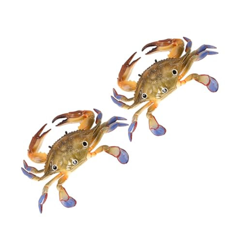 Abaodam 2St Simulationskrabbenmodell simuliertes Meerestier gefälschte Krabbe Kinderspielzeug Modelle Spielzeuge Lernspielzeug künstliches Krabbenmodell überdimensioniert Portunus Plastik von Abaodam